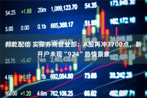 邦乾配倍 实探券商营业部：A股再冲3700点，新开户未现“924”热情景象